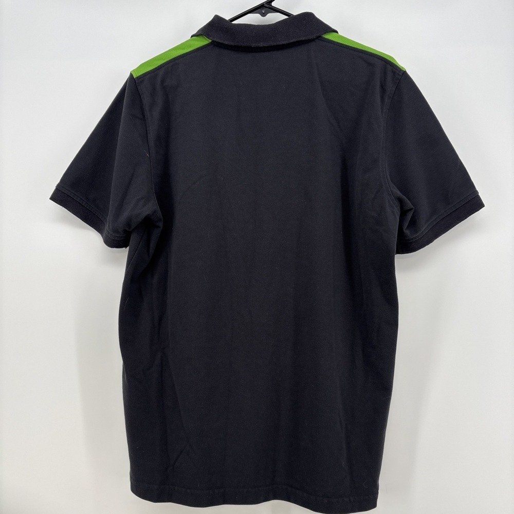 VTG Burger King Employee M Color Block Black Striped Short Sleeve Polo Shirt - Picture 4 of 8